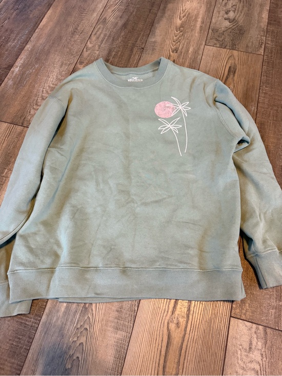 Hollister Tops - Light Sage Green Graphic Crewneck Sweatshirt -oversized